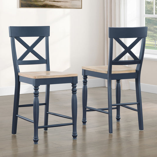 Darcy - Counter Chair - Blue - Hornell Furniture Outlet