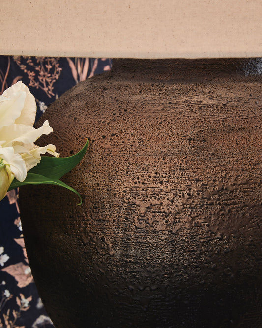 Newgerhard - Brown / Black - Metal Table Lamp - Hornell Furniture Outlet