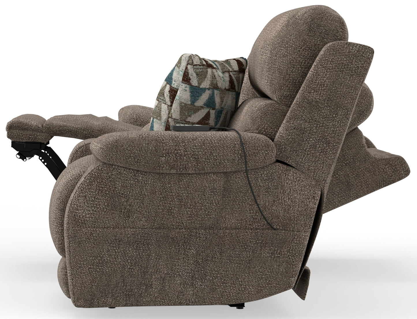 Joya - Power Zero Gravity Reclining Console Loveseat With Power Adjustable Headrest And CR3 Heat/Massage/Lumbar/ZG - Mushroom - Hornell Furniture Outlet