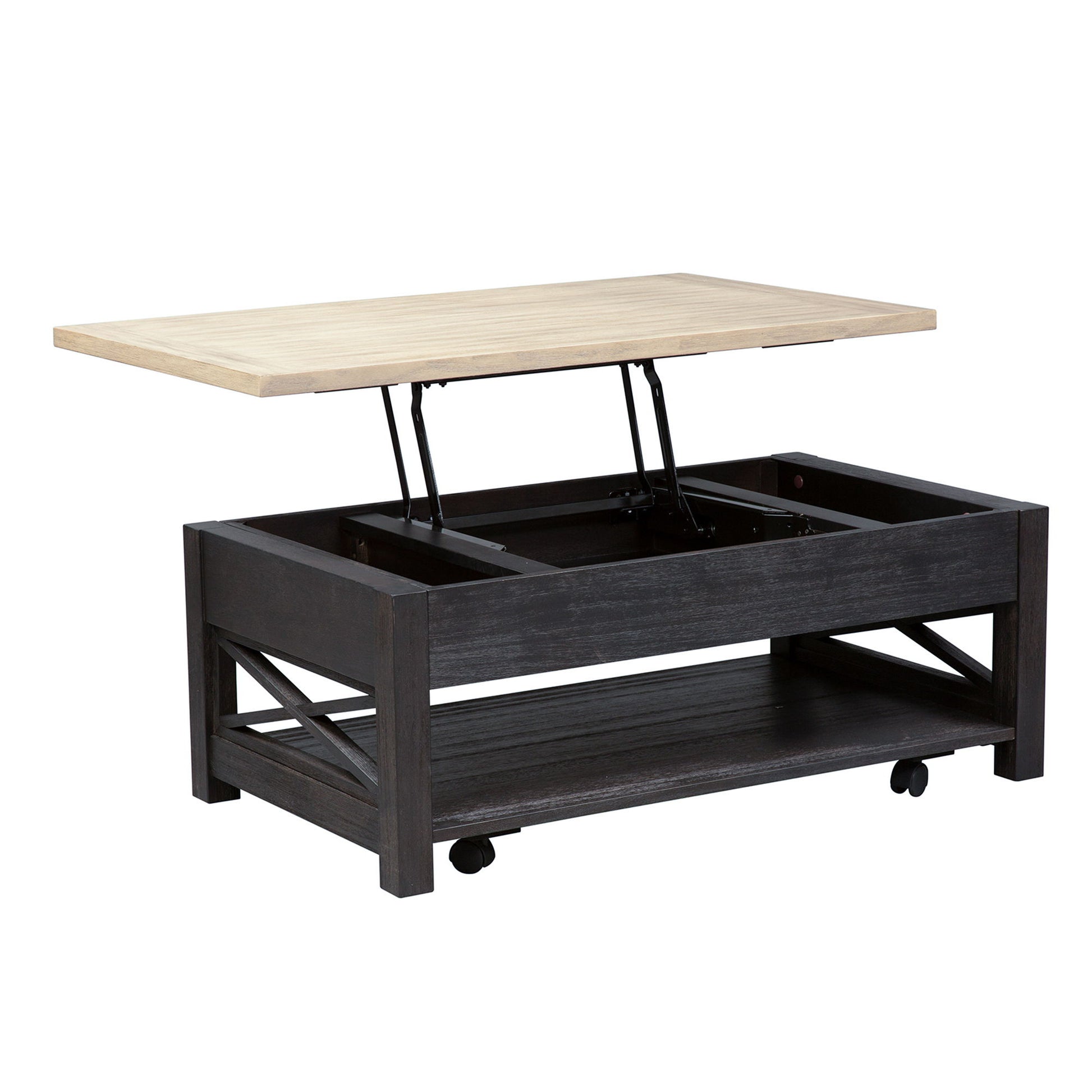 Heatherbrook - Lift Top Cocktail Table - Black - Hornell Furniture Outlet