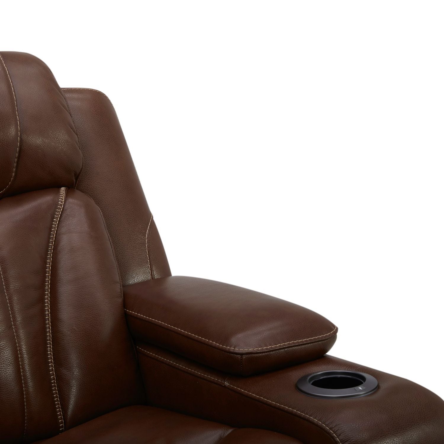 Caswell - Loveseat With Console P2 & ZG - Brown - Hornell Furniture Outlet