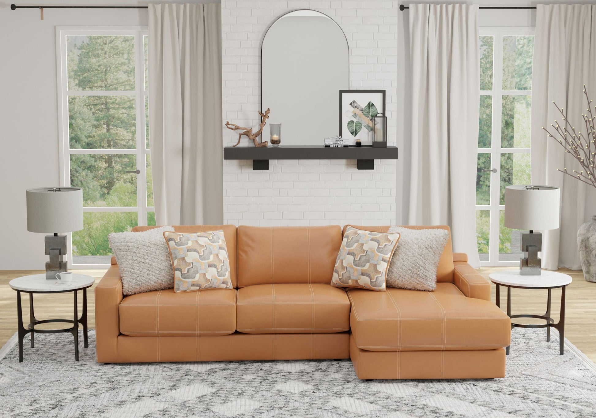 Minori - Italian Leather Sectional - Hornell Furniture Outlet