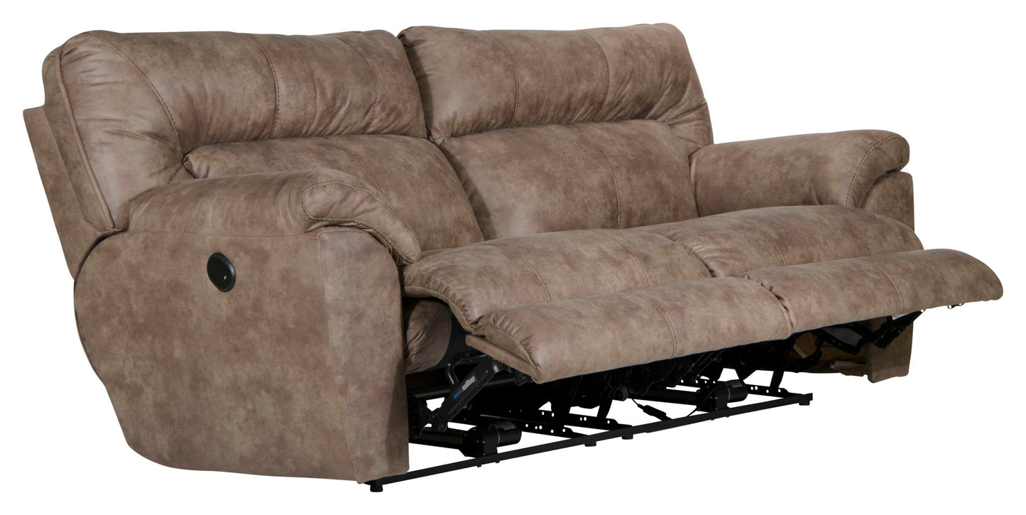 Hollins - 88" Power Reclining Sofa - Coffee - Hornell Furniture Outlet