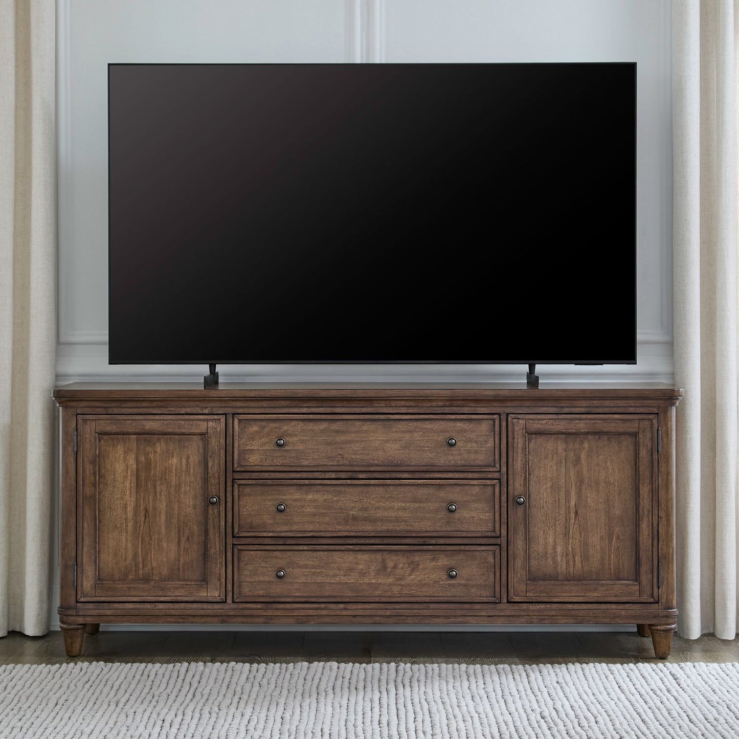 Harrison Heights - 76" TV Console - Sienna - Hornell Furniture Outlet