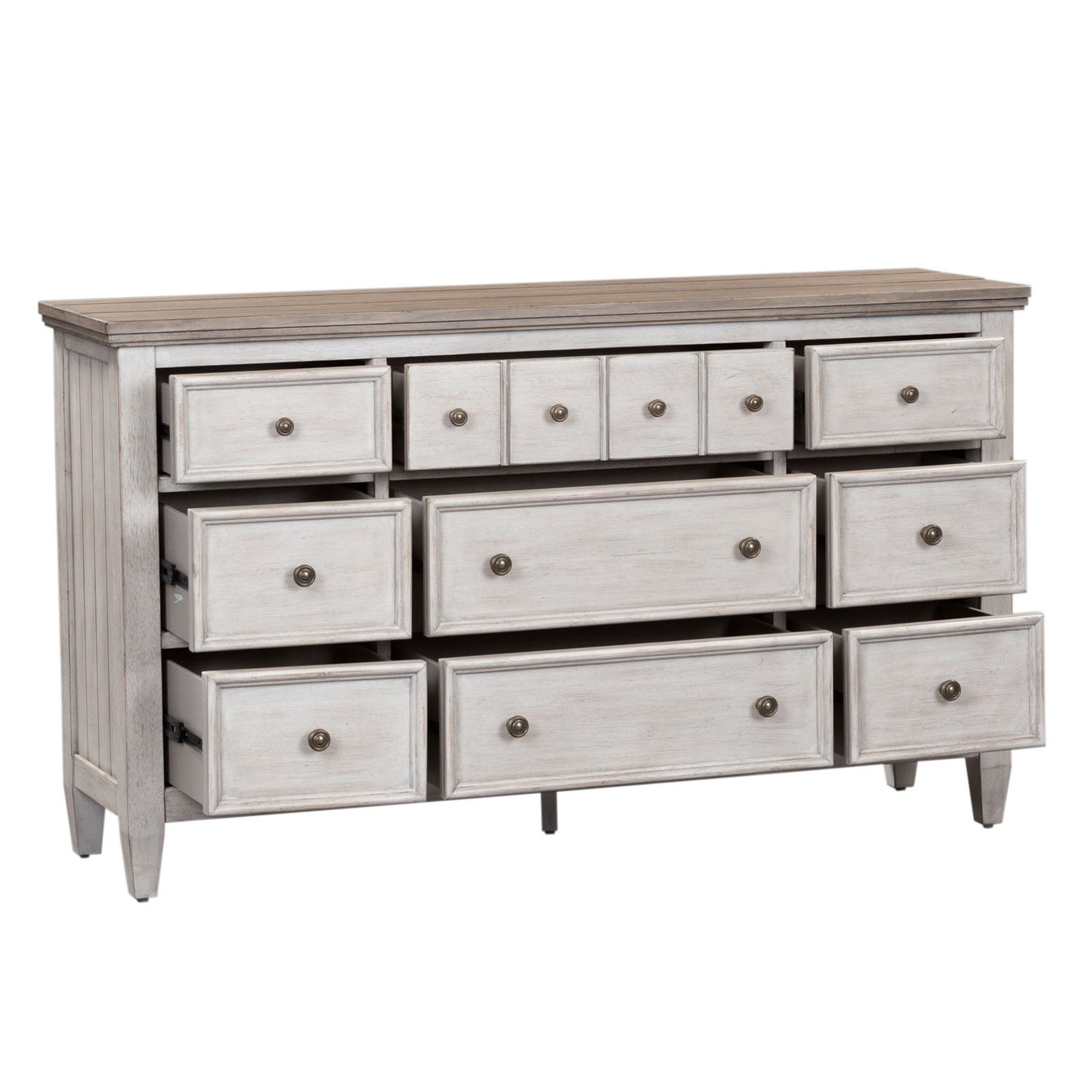 Heartland - 9 Drawer Dresser - White - Hornell Furniture Outlet