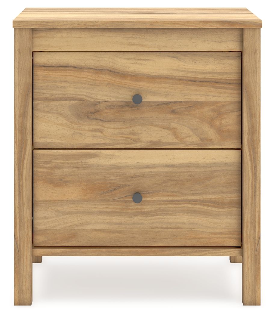 Bermacy - Light Brown - Two Drawer Night Stand - Hornell Furniture Outlet