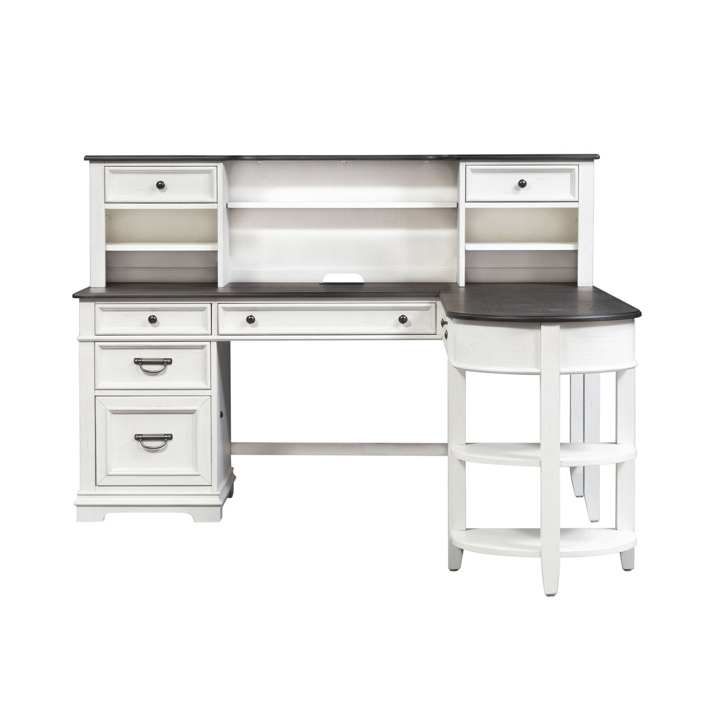 Allyson Park - L Shaped Desk With Hutch - White - Hornell Furniture Outlet