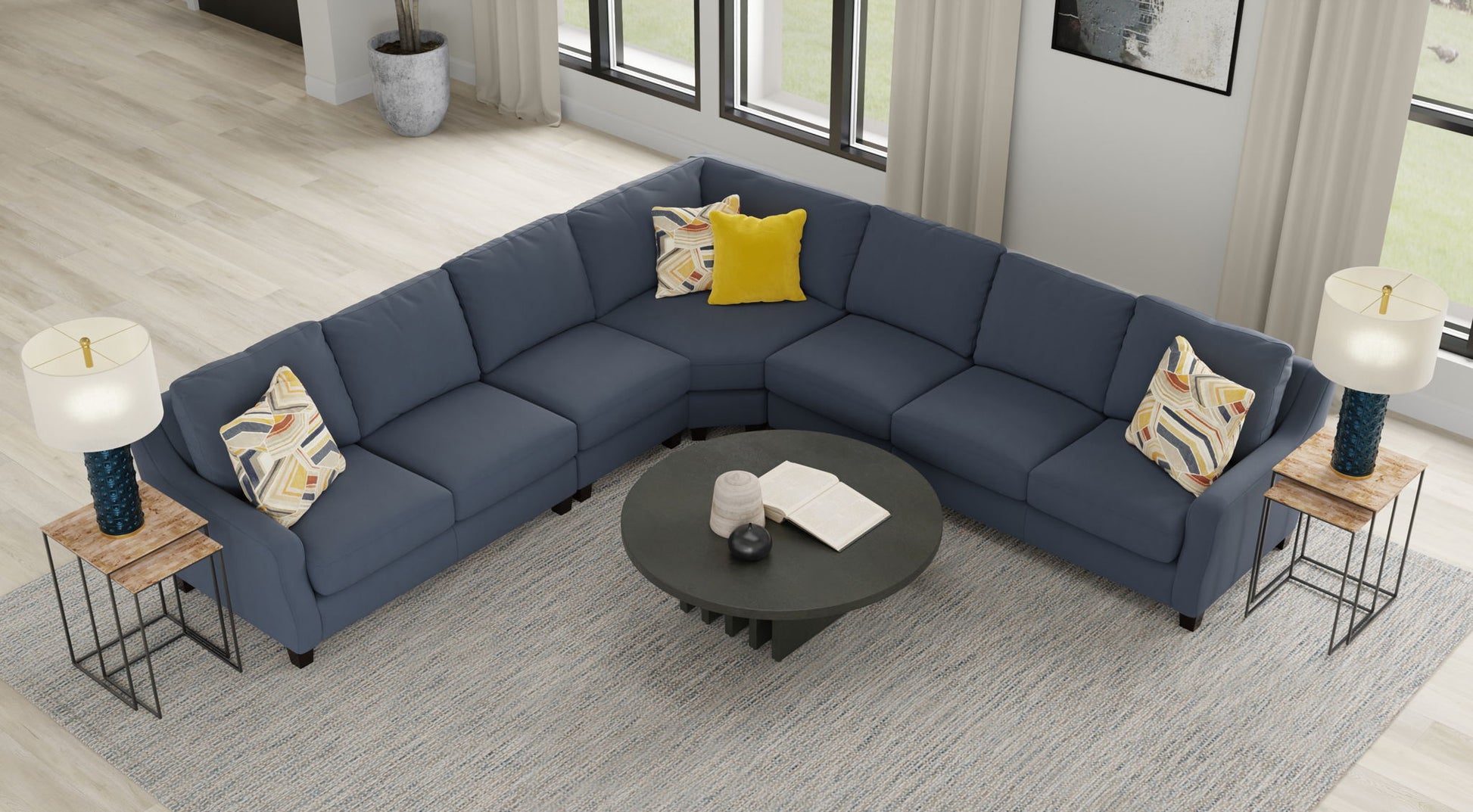 Foley - Sectional With Comfort Coil Seating And 4 Included Accent Pillows - Hornell Furniture Outlet