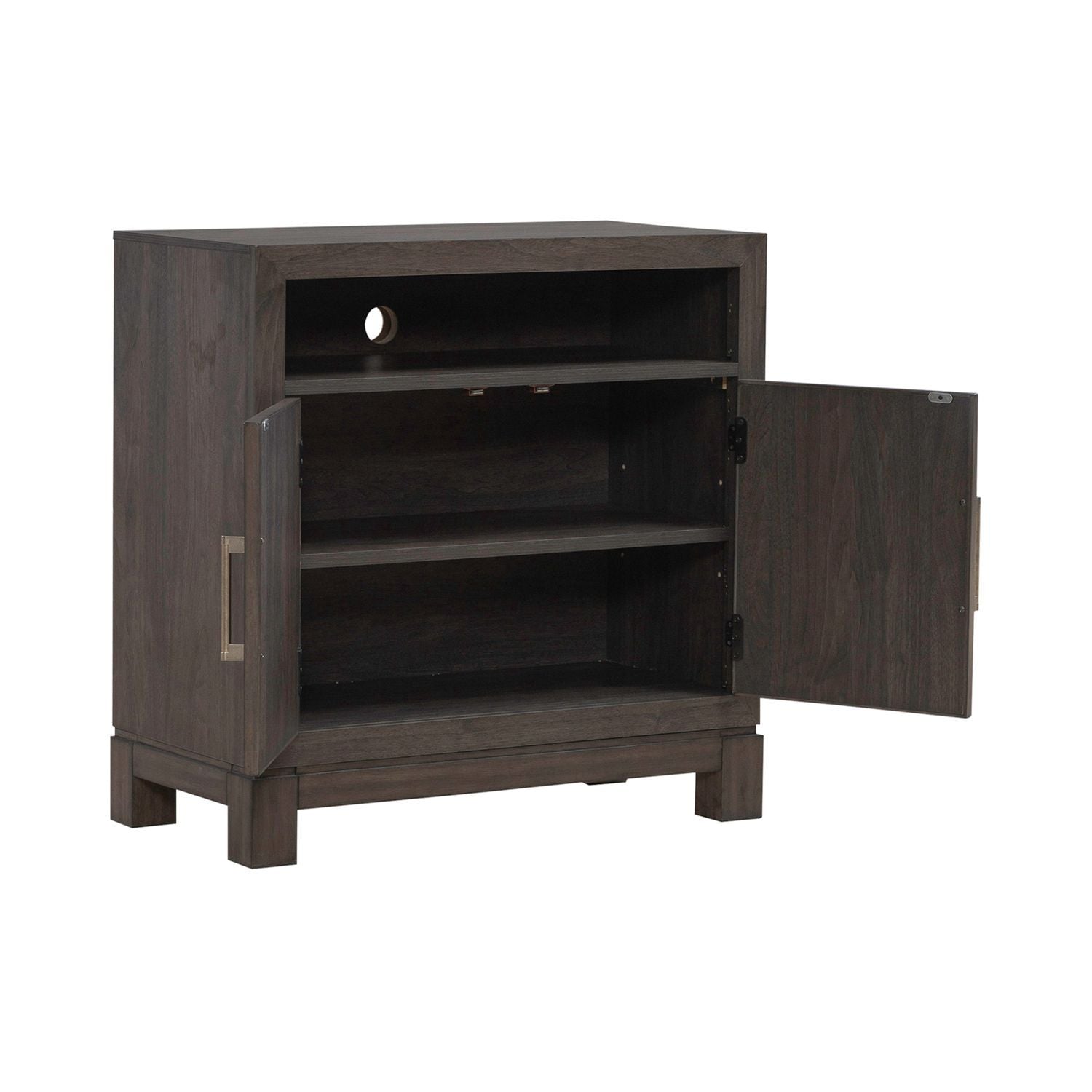 Modern Edge - Bedside Chest With Charging Station - Brown - Hornell Furniture Outlet