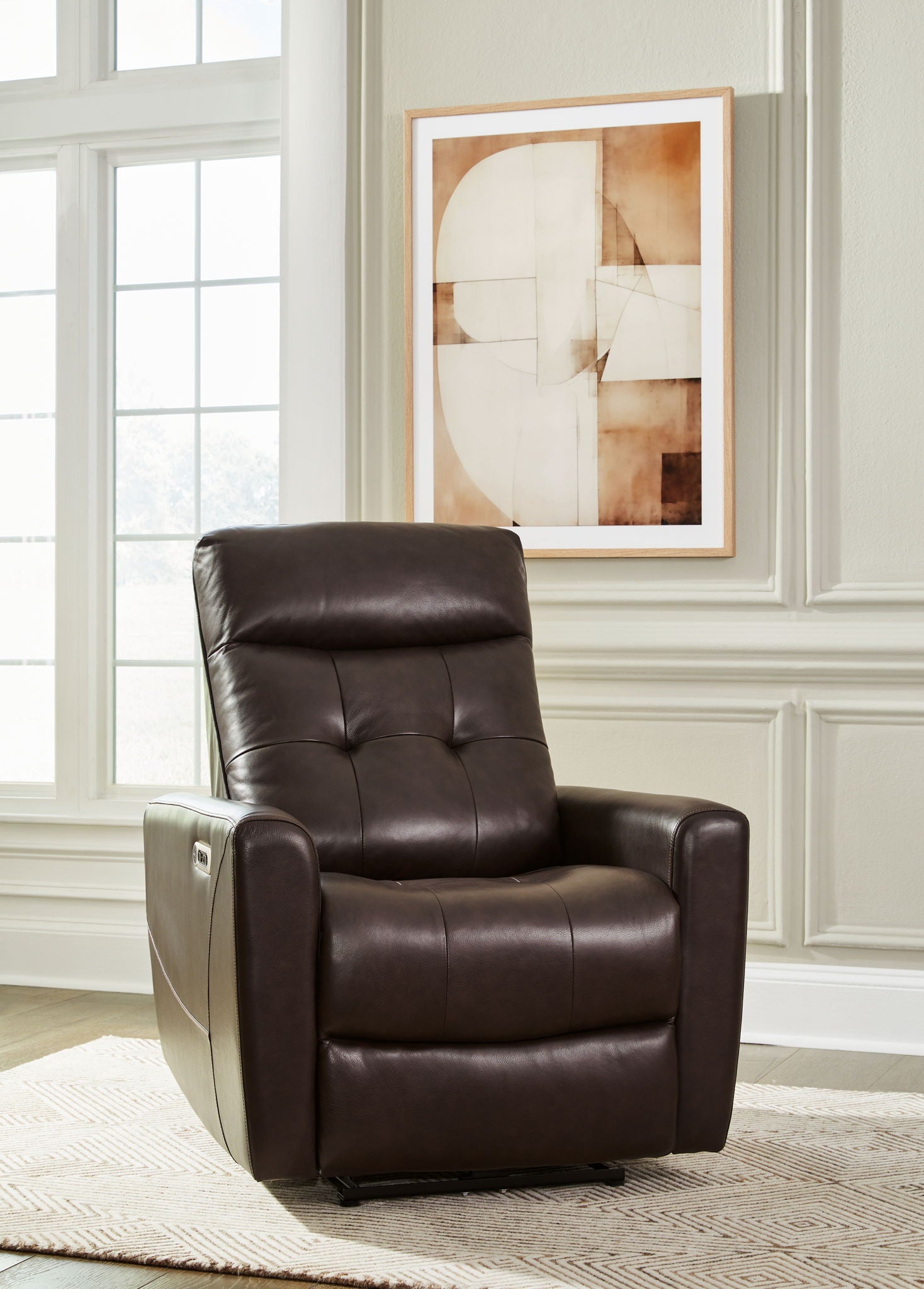 Pisgham - Power Recliner With Adj Headrest - Hornell Furniture Outlet