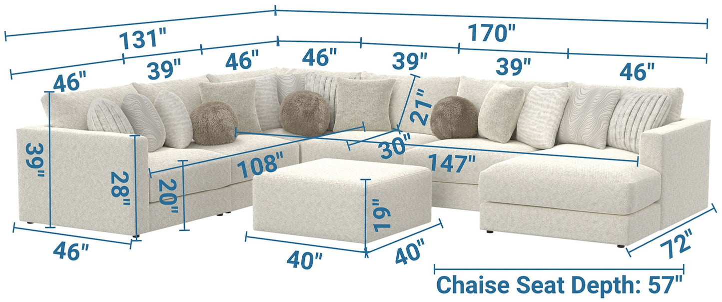 Ritzy - Modular Sofa And Included Cocktail Ottoman - Hornell Furniture Outlet