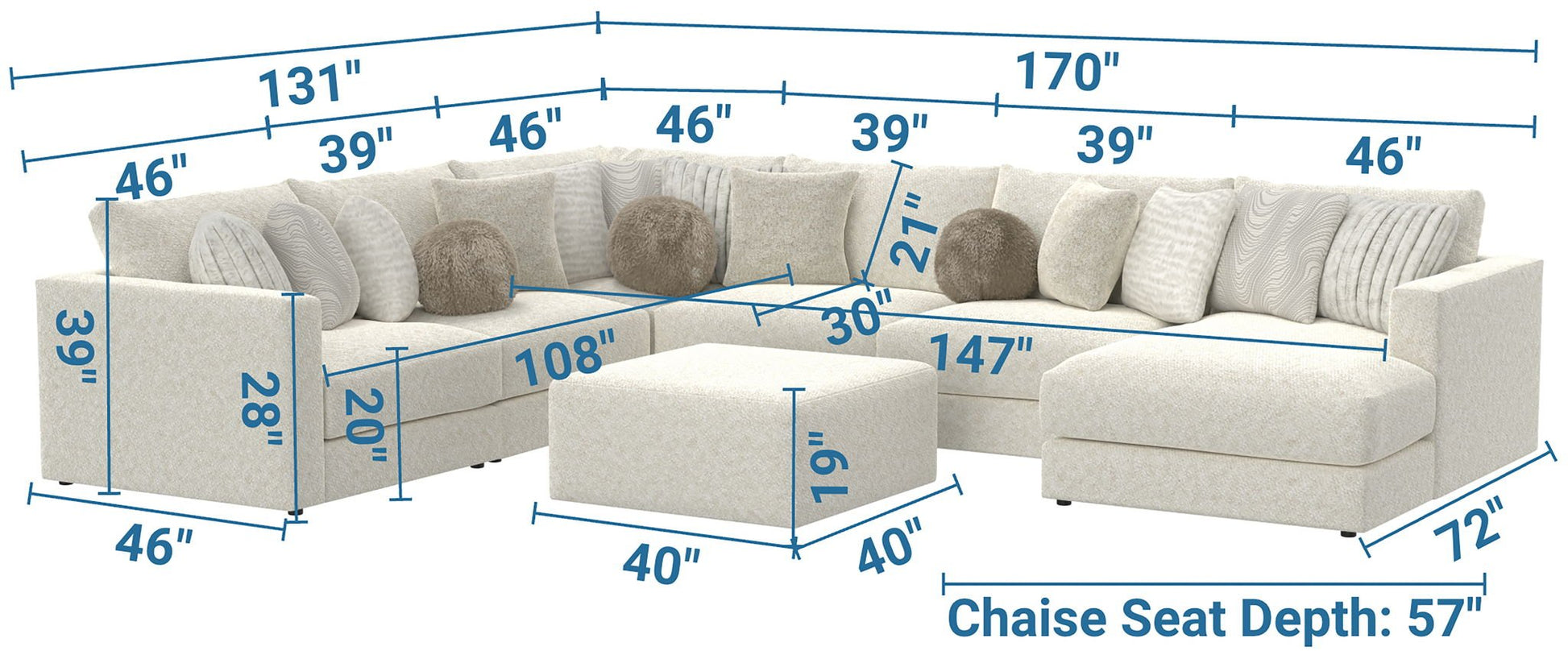 Ritzy - Modular Sofa And Included Cocktail Ottoman - Hornell Furniture Outlet