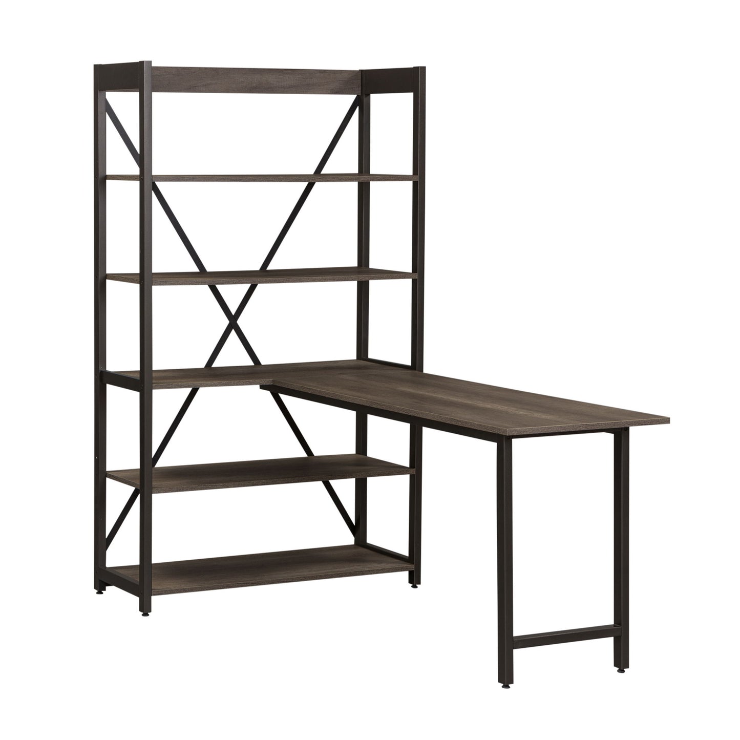 Tanners Creek - 2 Piece Home Office Set (Desk And Bookcase) - Dark Gray - Hornell Furniture Outlet