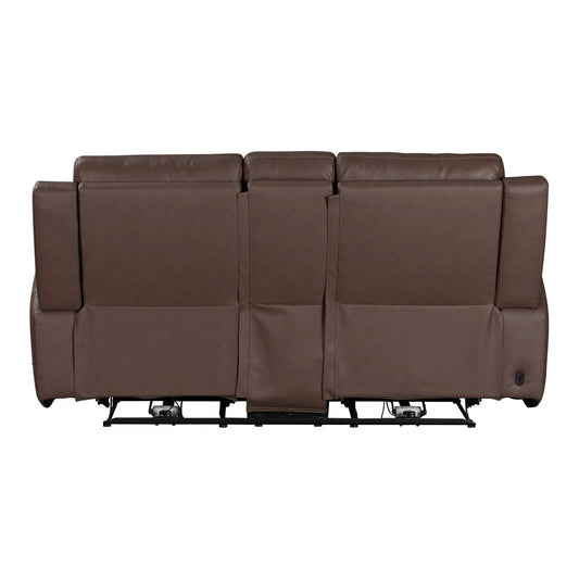 Beckham - Loveseat With Console P2 & ZG - Brown - Hornell Furniture Outlet