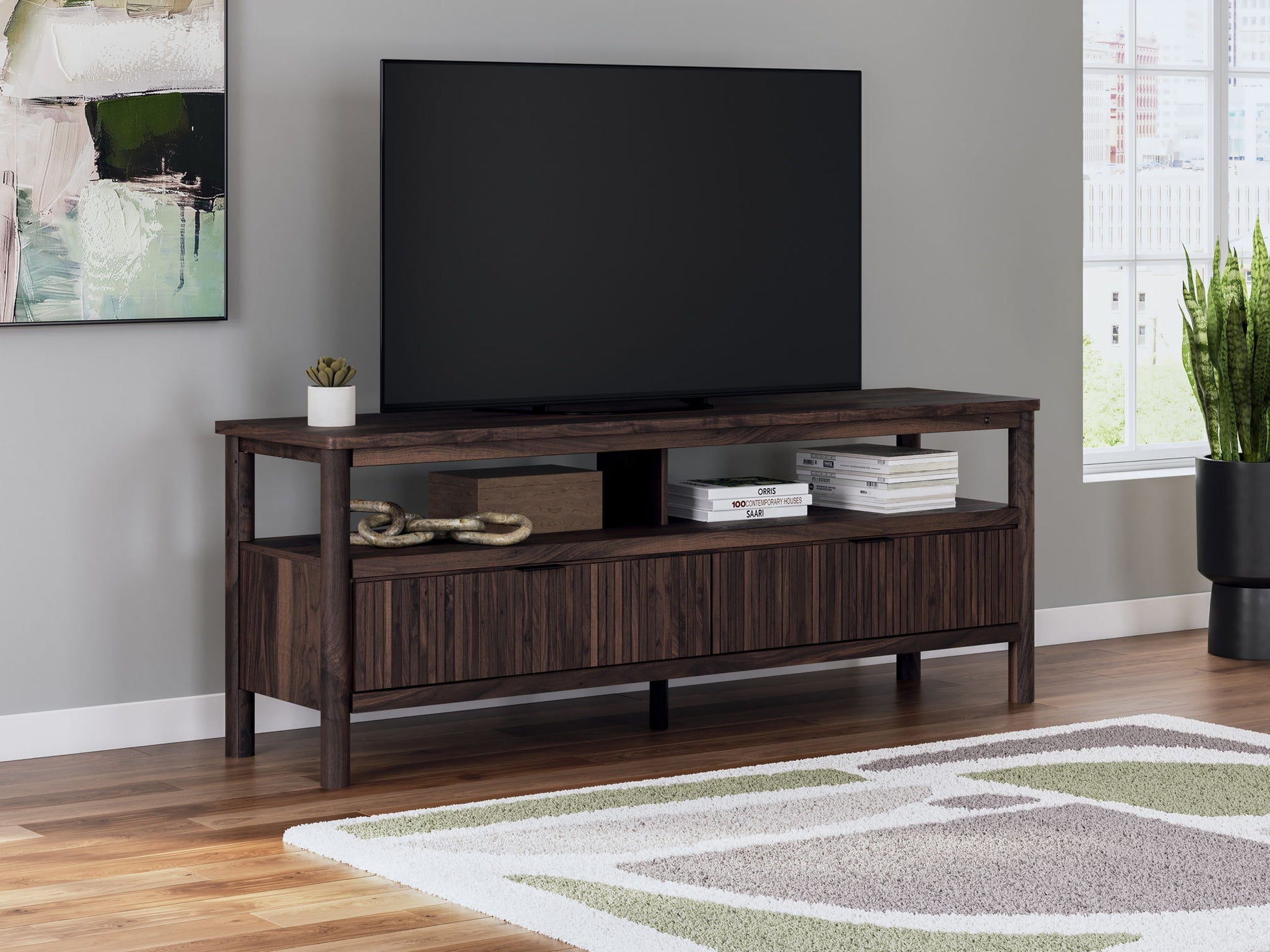 Cadmori - Brown - Extra Large TV Stand - Hornell Furniture Outlet