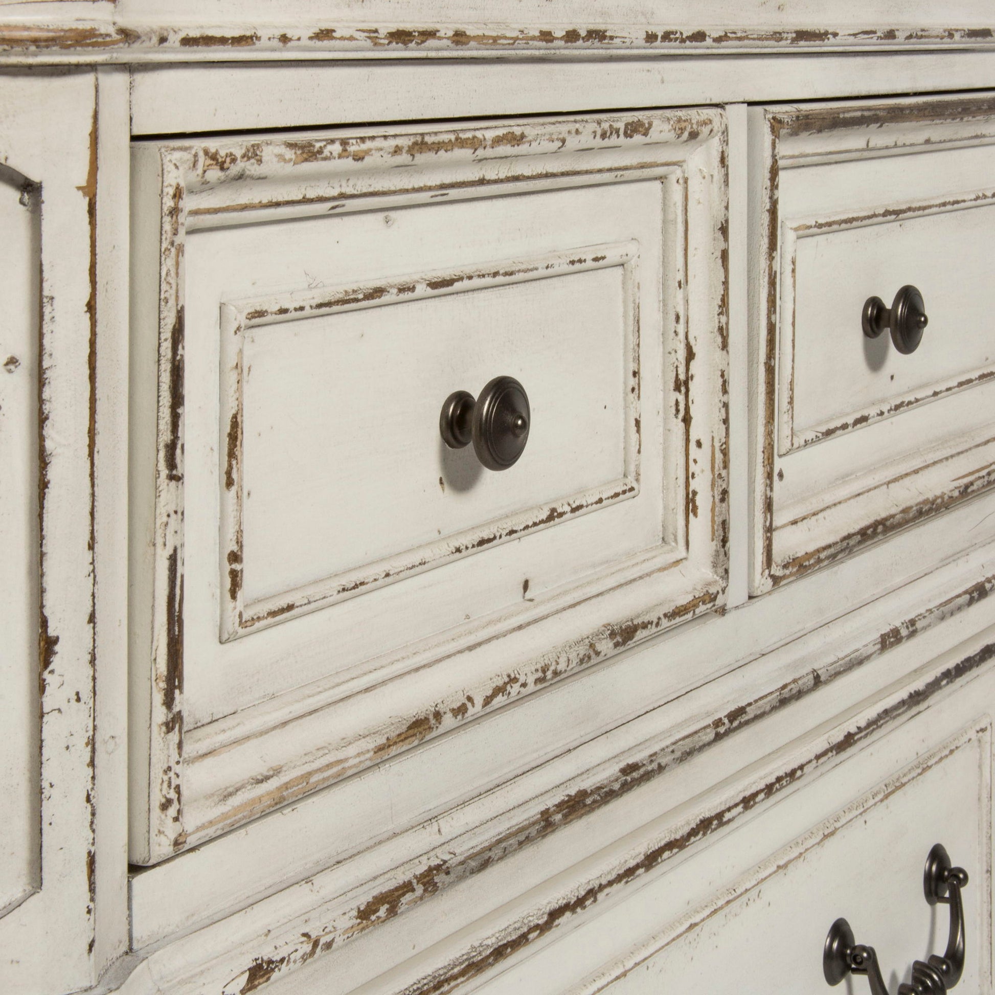 Magnolia Manor - Dresser & Arched Mirror - White - Hornell Furniture Outlet