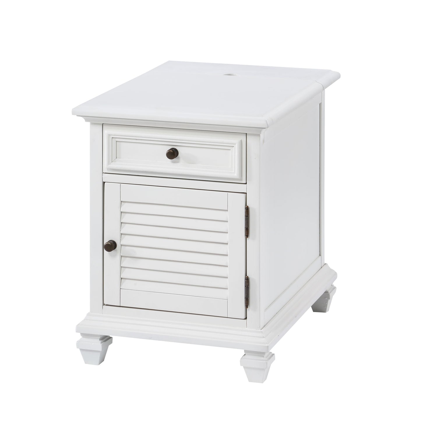 Charlestown - Storage End With USB - White - Hornell Furniture Outlet