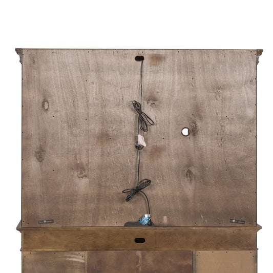 Amelia - Jr Executive Credenza Hutch - Dark Brown - Hornell Furniture Outlet