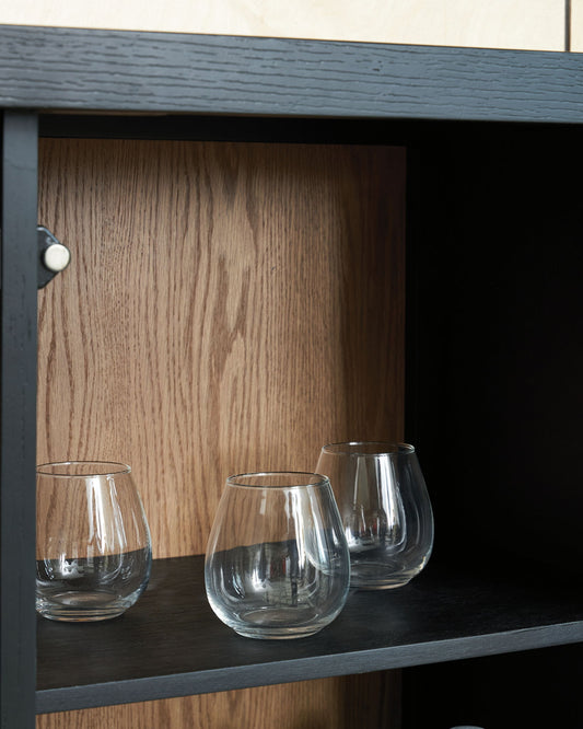 Armenleigh - Black / Brown - Bar Cabinet - Hornell Furniture Outlet