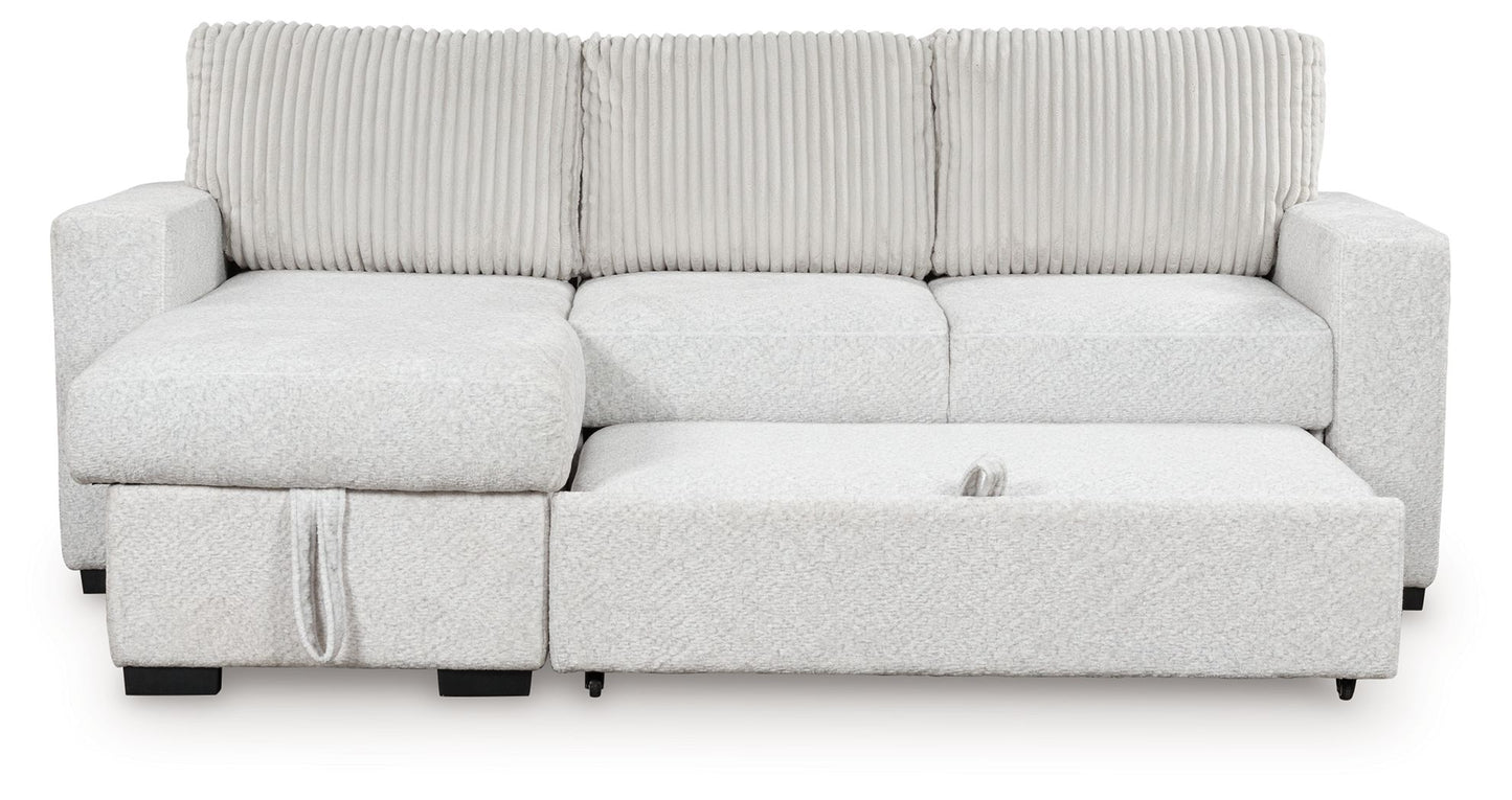 Wohlen - Alloy - 2 - Piece Sectional With Pop Up Sleeper And LAF Corner Chaise - Hornell Furniture Outlet