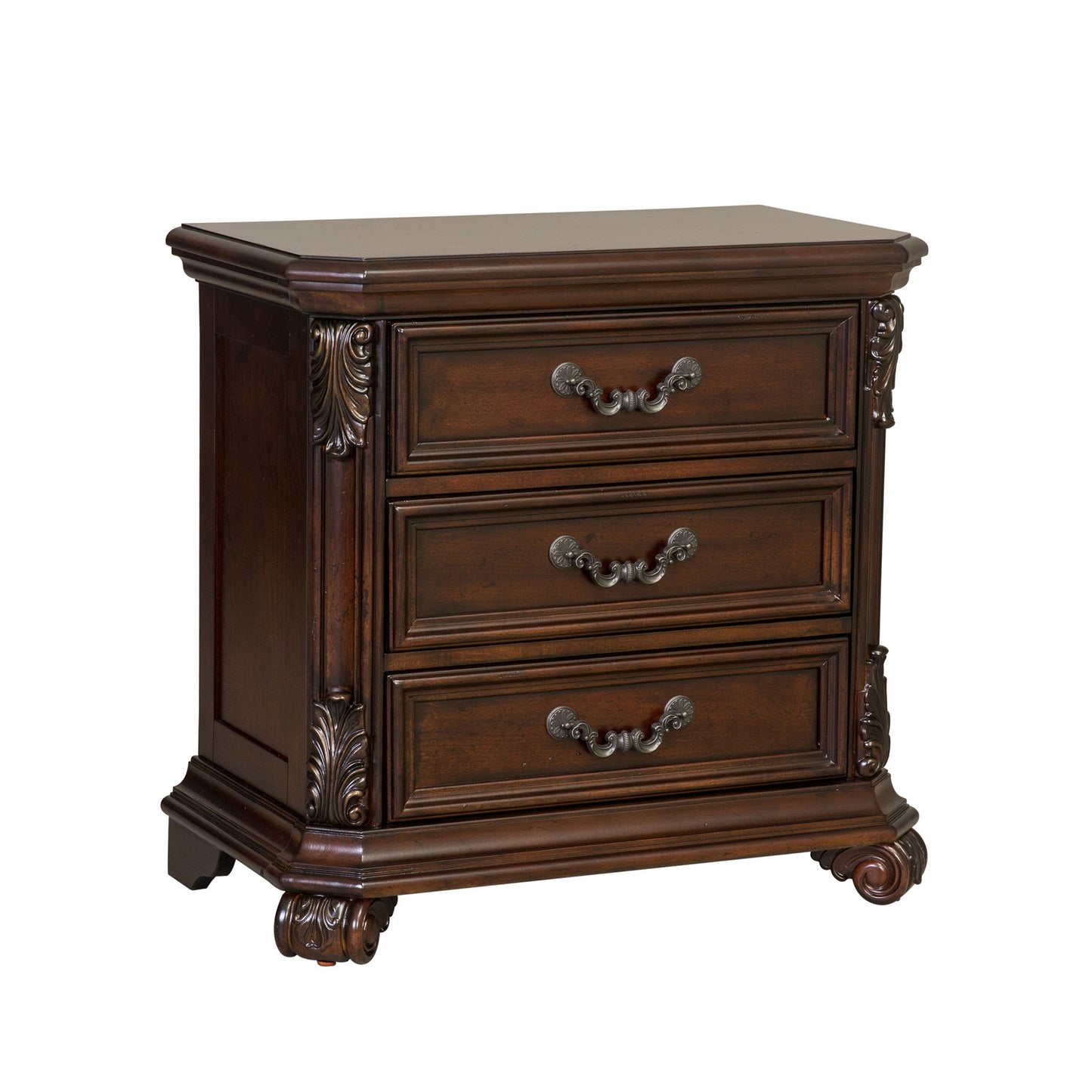 Messina Estates - 3 Drawer Nightstand - Dark Brown - Hornell Furniture Outlet