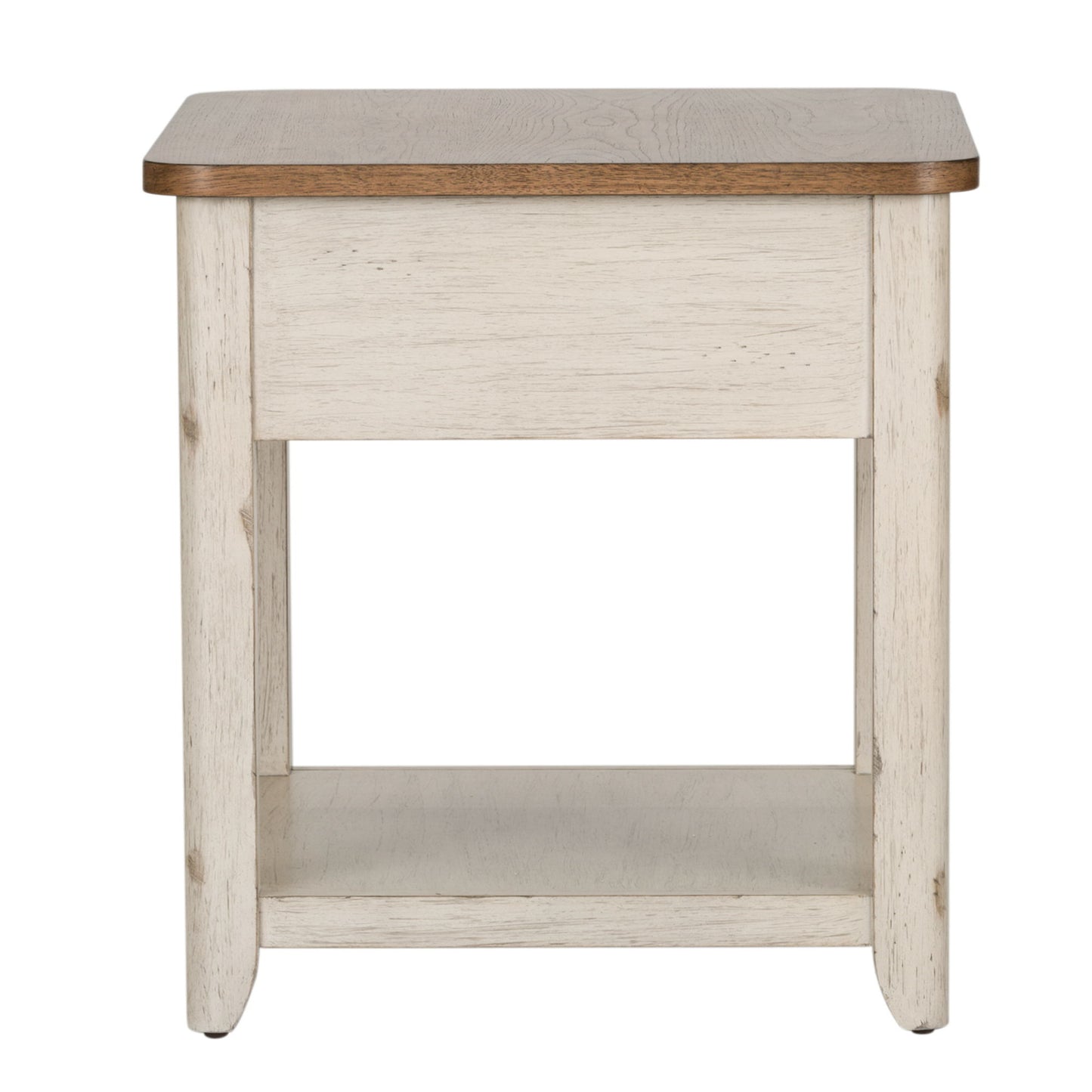 Farmhouse Reimagined - End Table With Basket - White - Hornell Furniture Outlet