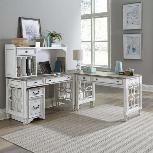 Magnolia Manor - L Shaped Desk Set - Hornell Furniture Outlet