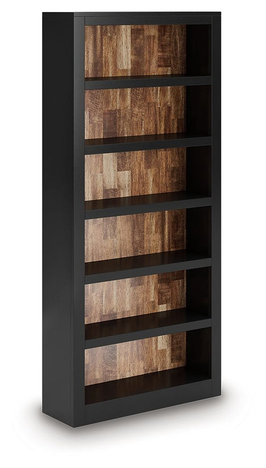 Wildenauer - 4 Pc. - Home Office Desk And Return, Swivel Desk Chair, Bookcase - Brown / Black - Hornell Furniture Outlet