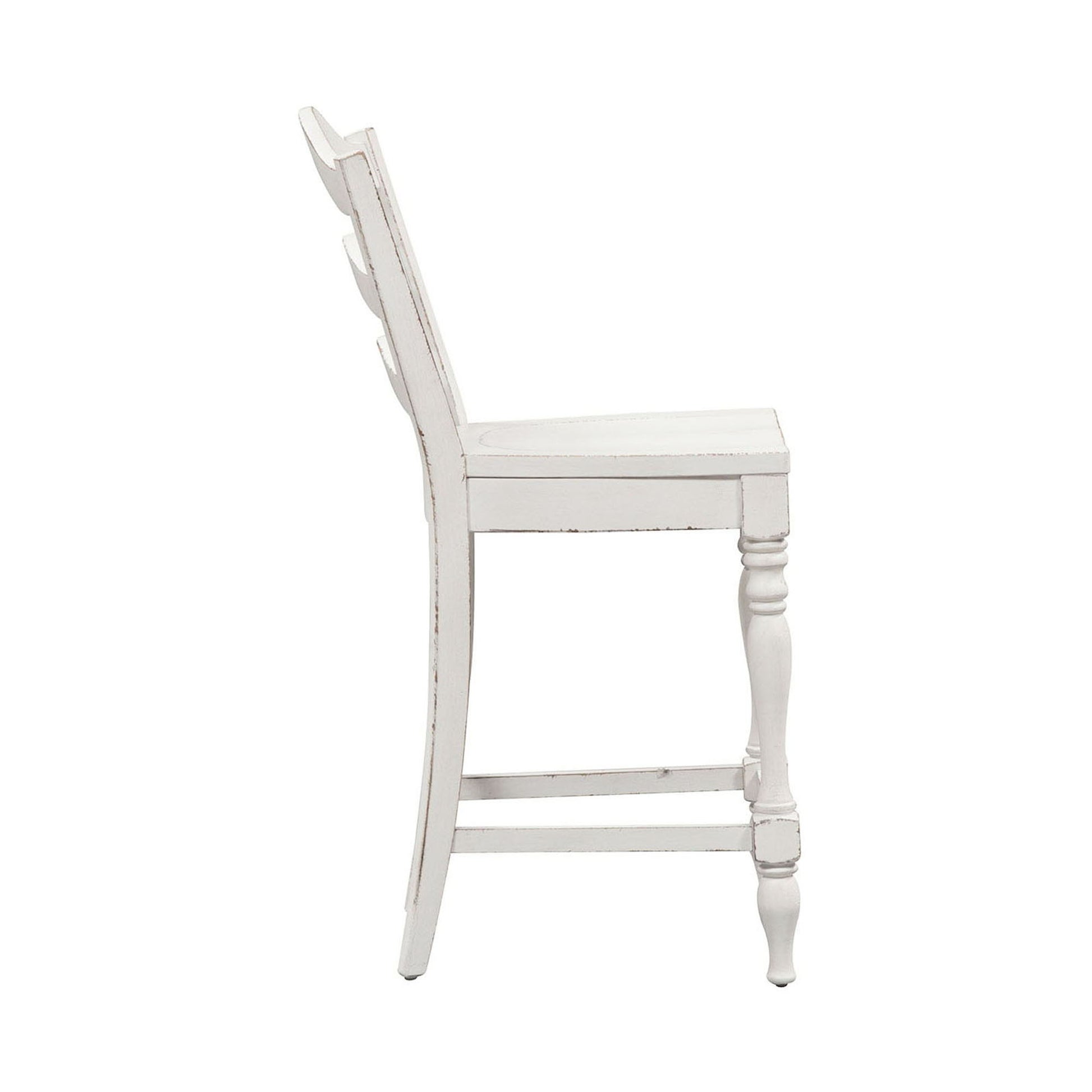 Magnolia Manor - Ladder Back Counter Chair - White - Hornell Furniture Outlet