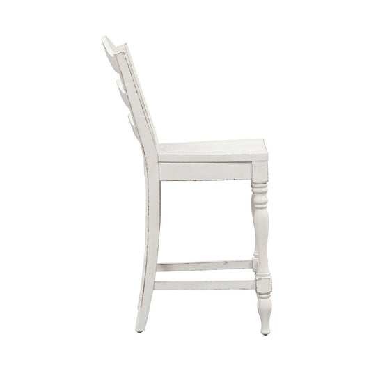 Magnolia Manor - Ladder Back Counter Chair - White - Hornell Furniture Outlet