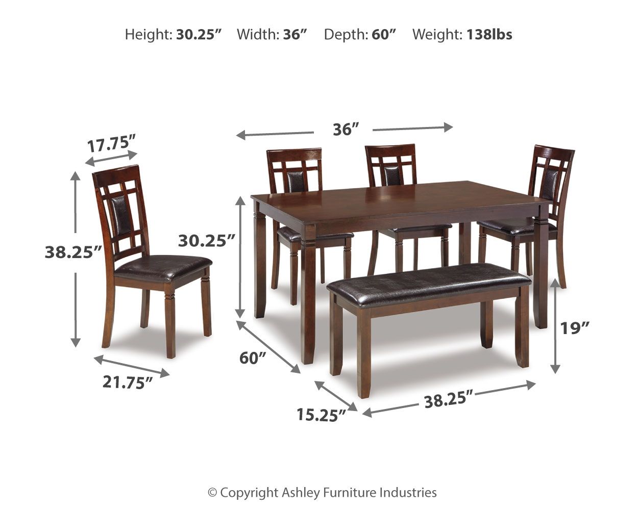Bennox - Brown - Dining Room Table Set (Set of 6) - Hornell Furniture Outlet
