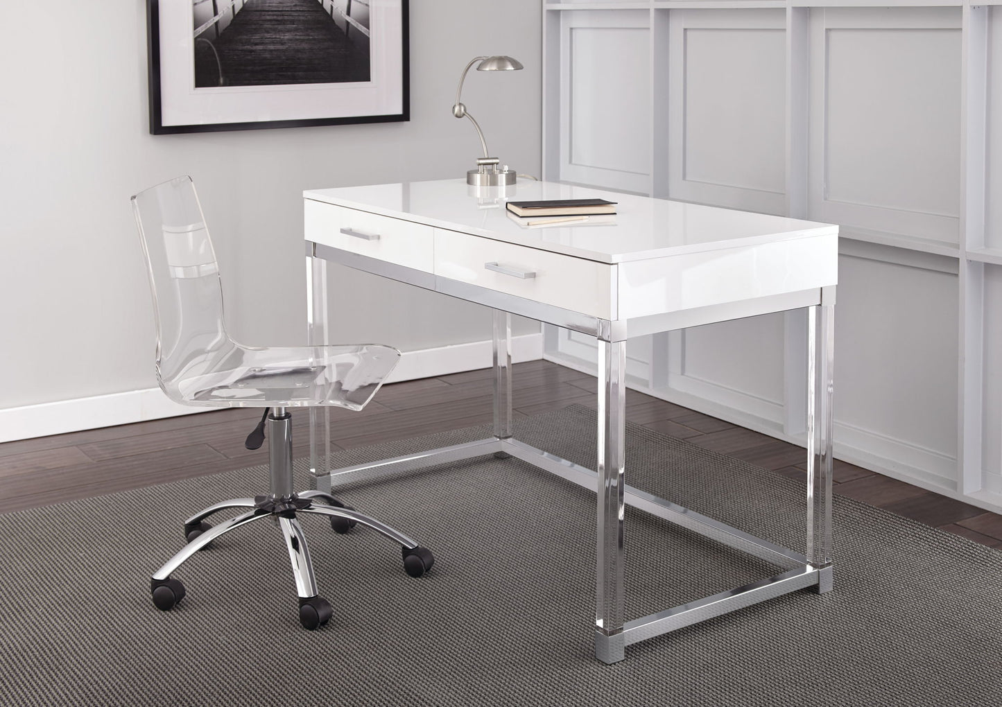 Everett - Desk - White - Hornell Furniture Outlet