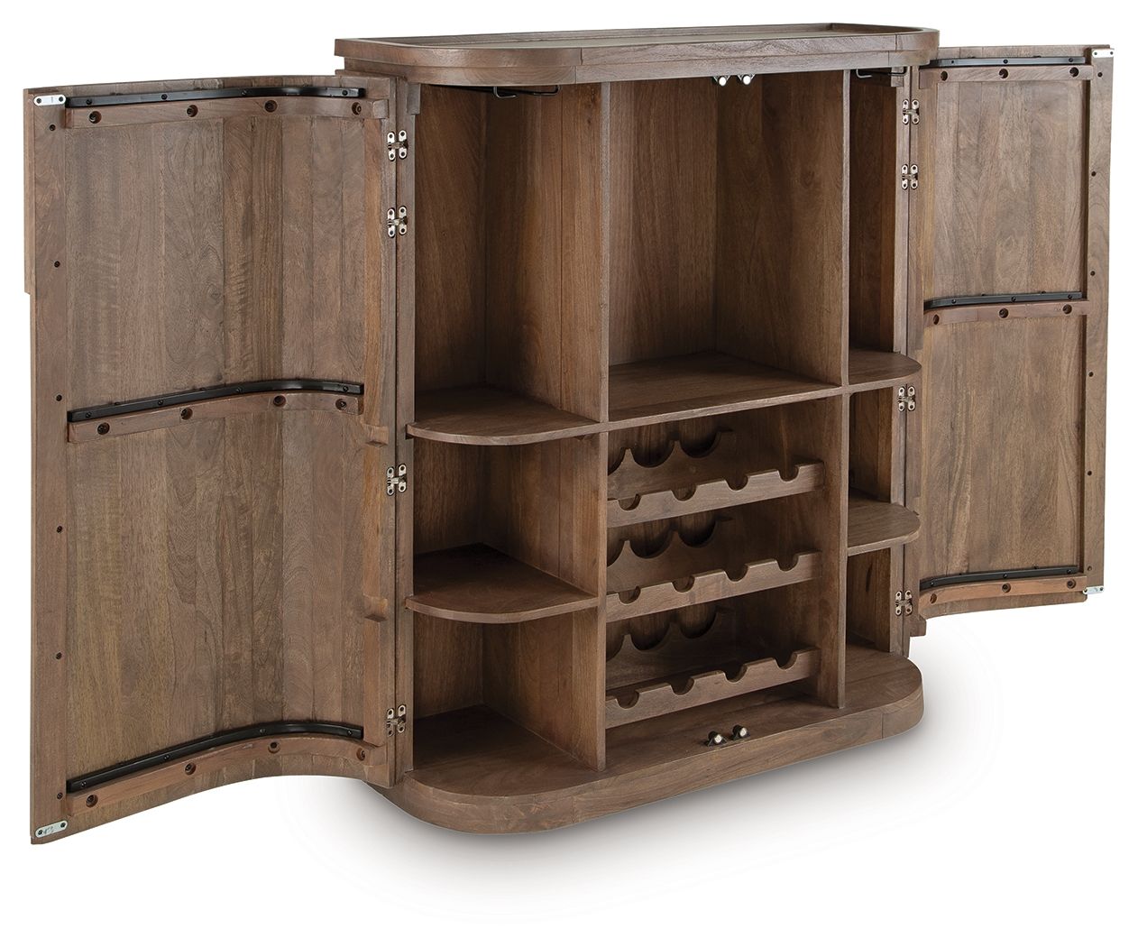 Landermont - Medium Brown - Bar Cabinet - Hornell Furniture Outlet