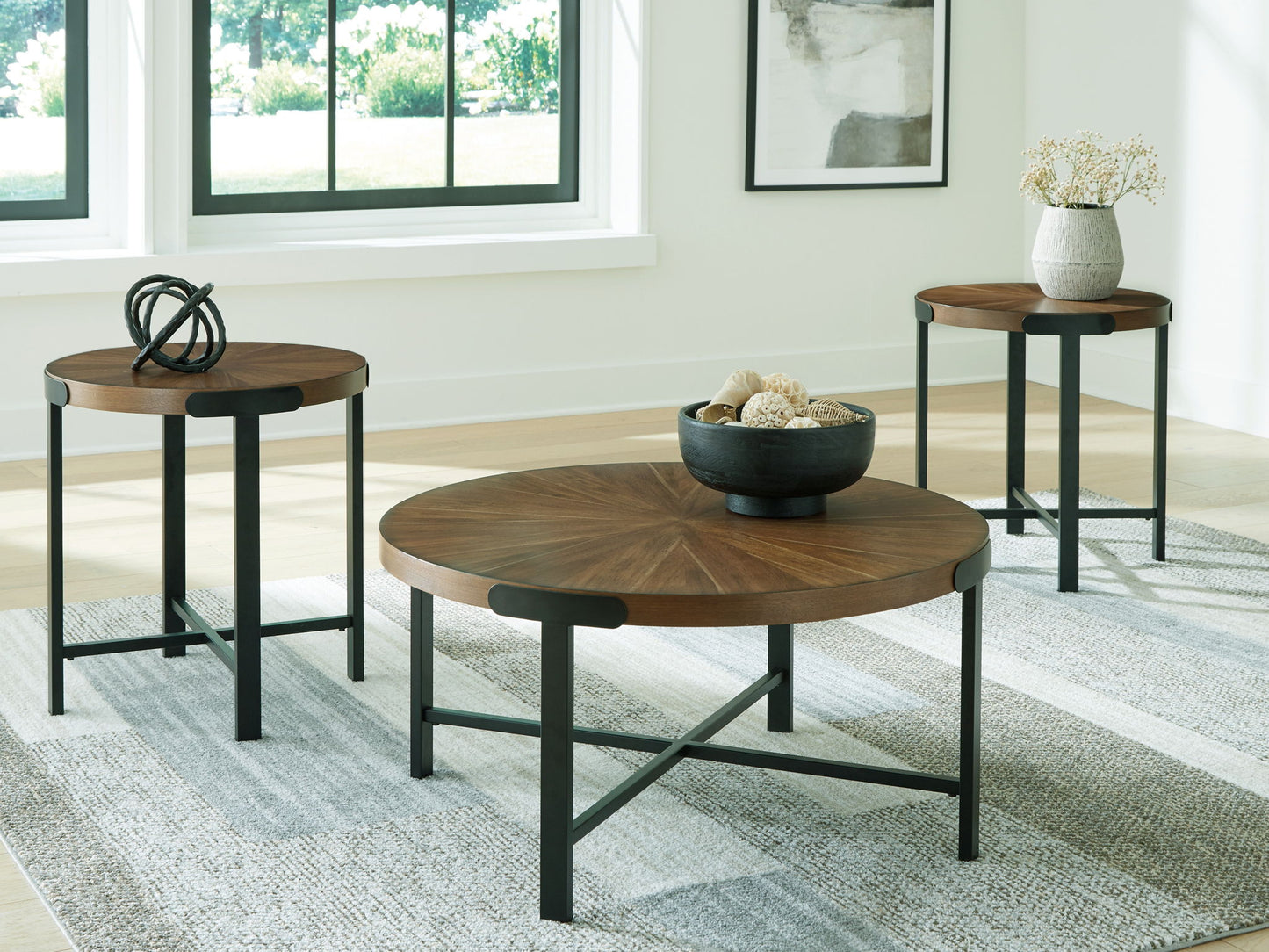 Crosstrail - Brown - Occasional Table Set (Set of 3) - Hornell Furniture Outlet