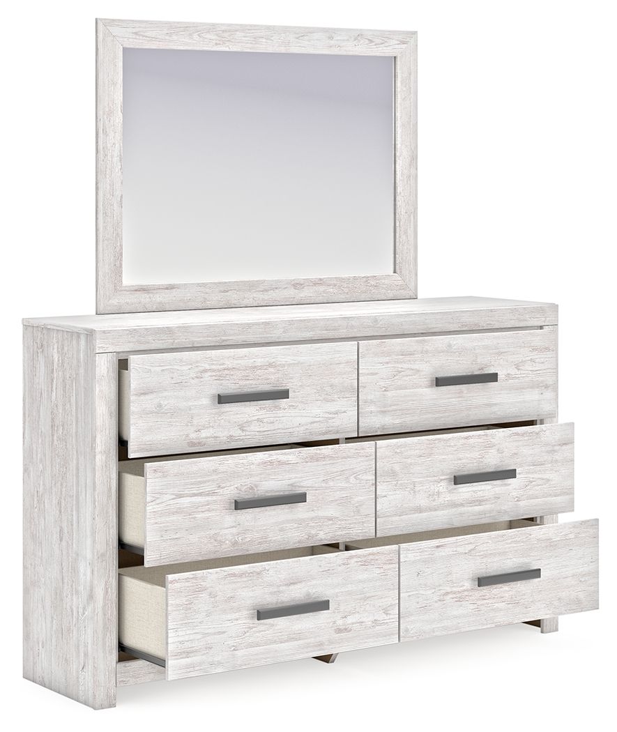 Cayboni - Whitewash - Dresser And Mirror - Hornell Furniture Outlet