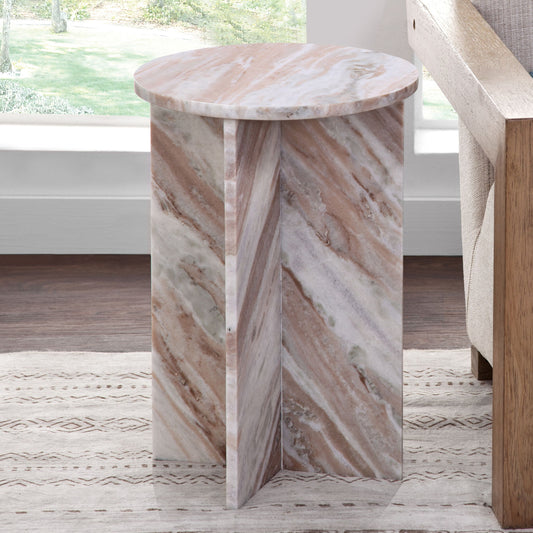 Niki - Toronto Marble End Table - Brown