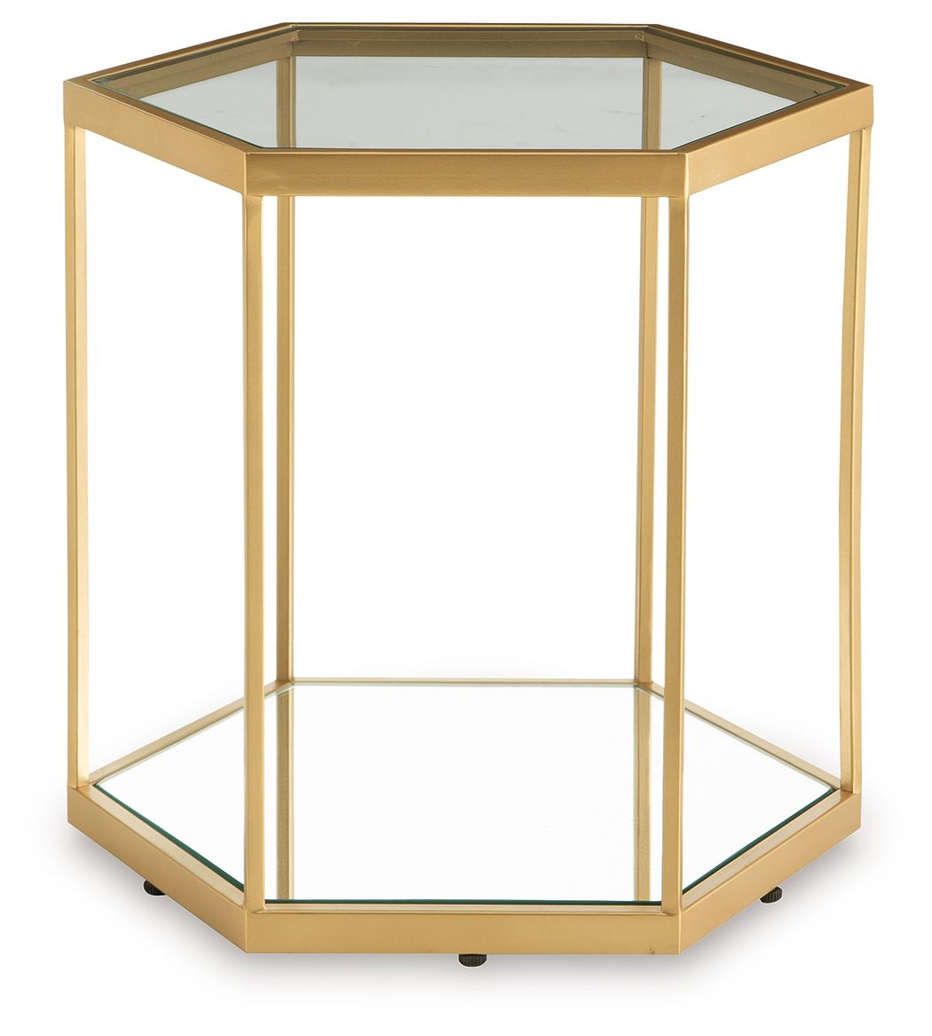 Veerwick - Gold Finish - Accent Cocktail Table - Hornell Furniture Outlet