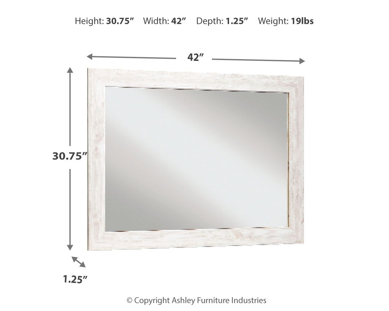 Paxberry - Whitewash - Bedroom Accent Mirror - Hornell Furniture Outlet