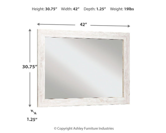 Paxberry - Whitewash - Bedroom Accent Mirror - Hornell Furniture Outlet