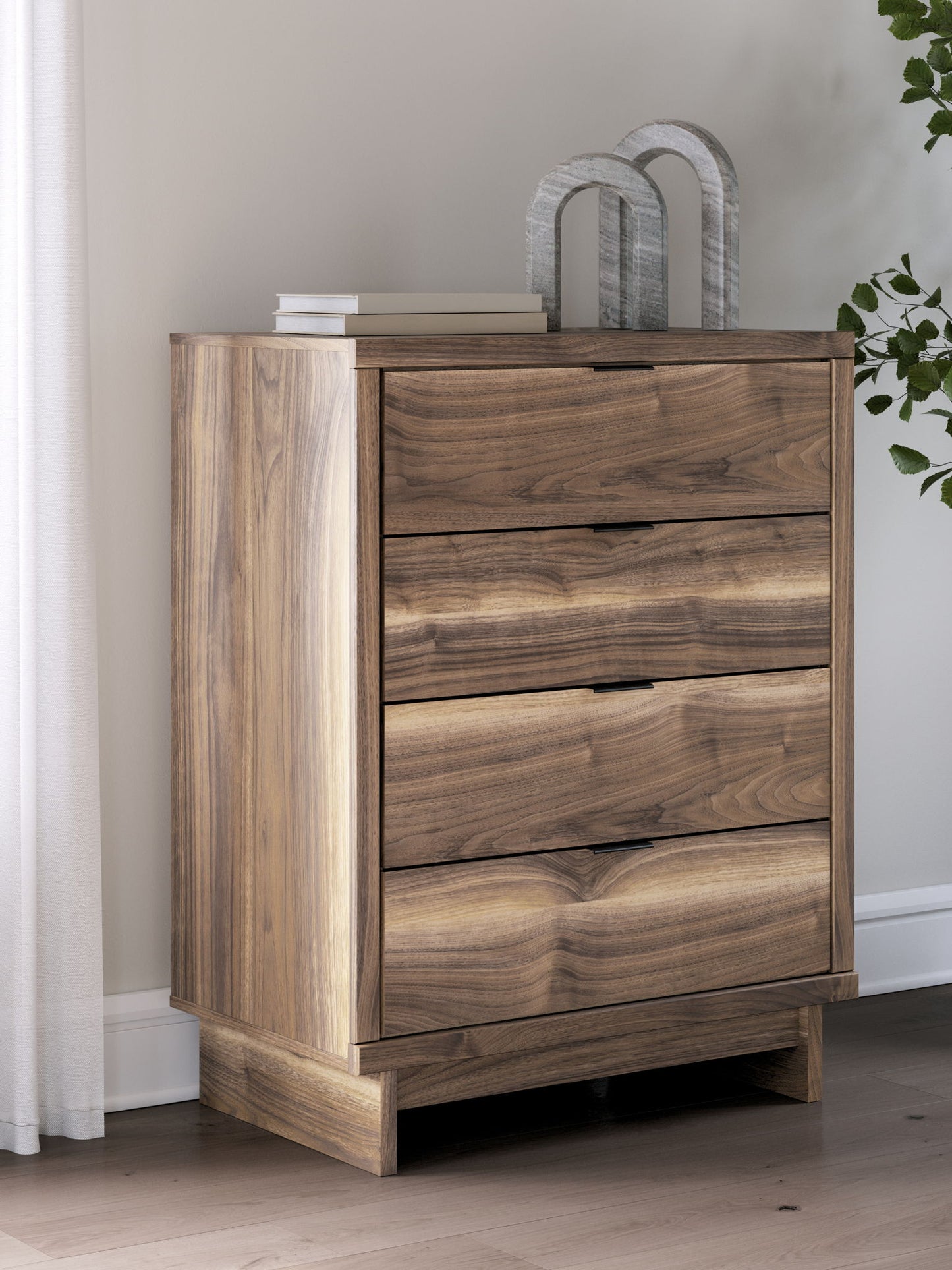 Chirason - Brown - Four Drawer Chest - Hornell Furniture Outlet