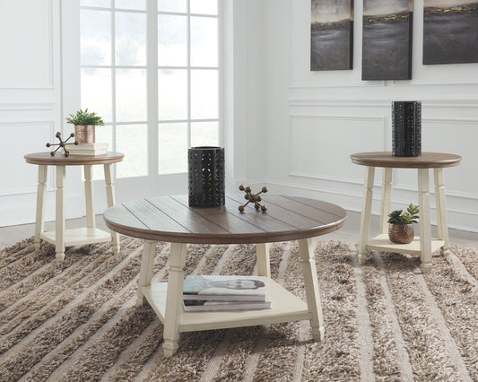 Bolanbrook - White / Brown / Beige - Occasional Table Set (Set of 3) - Hornell Furniture Outlet