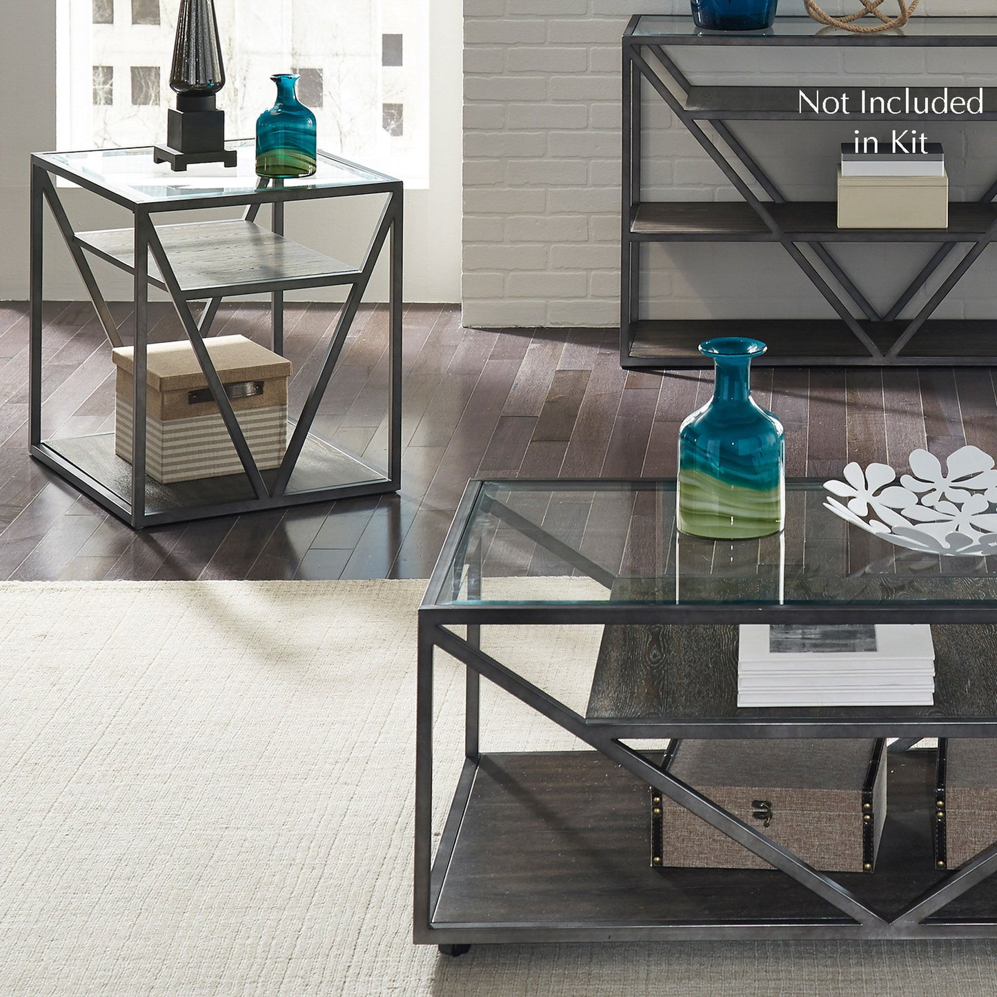 Arista - 3 Piece Table Set (1 Cocktail 2 End Tables) - Dark Gray - Hornell Furniture Outlet