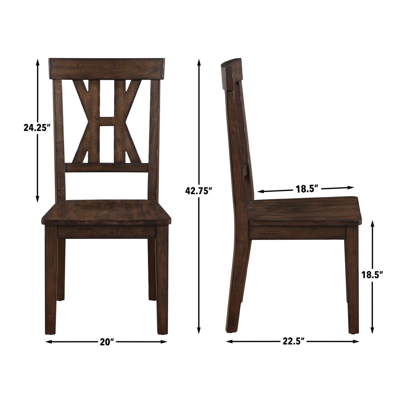 Auburn - Side Chair (Set of 2) - Dark Brown - Hornell Furniture Outlet
