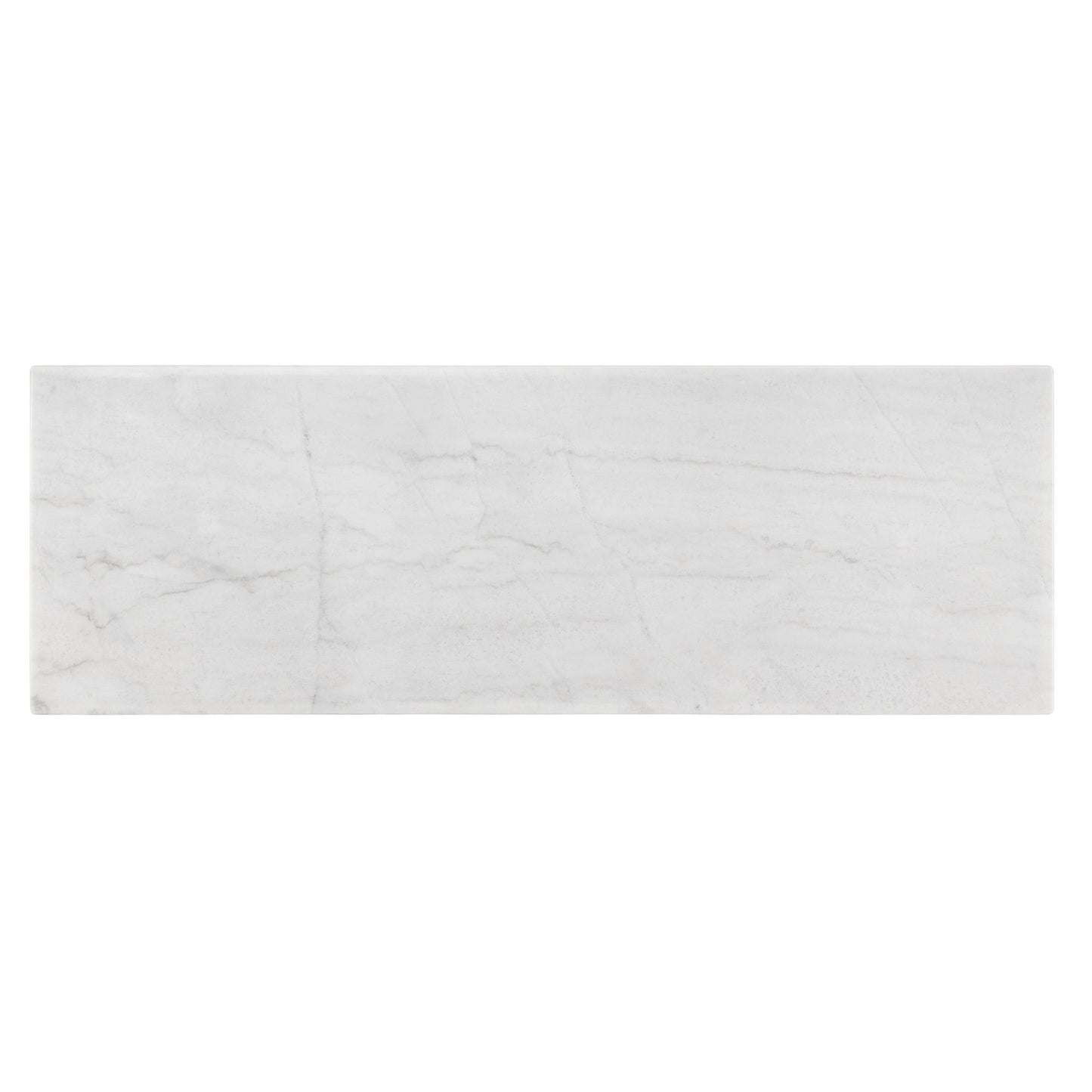 Vida - Marble Top Sofa Table - Black / White - Hornell Furniture Outlet