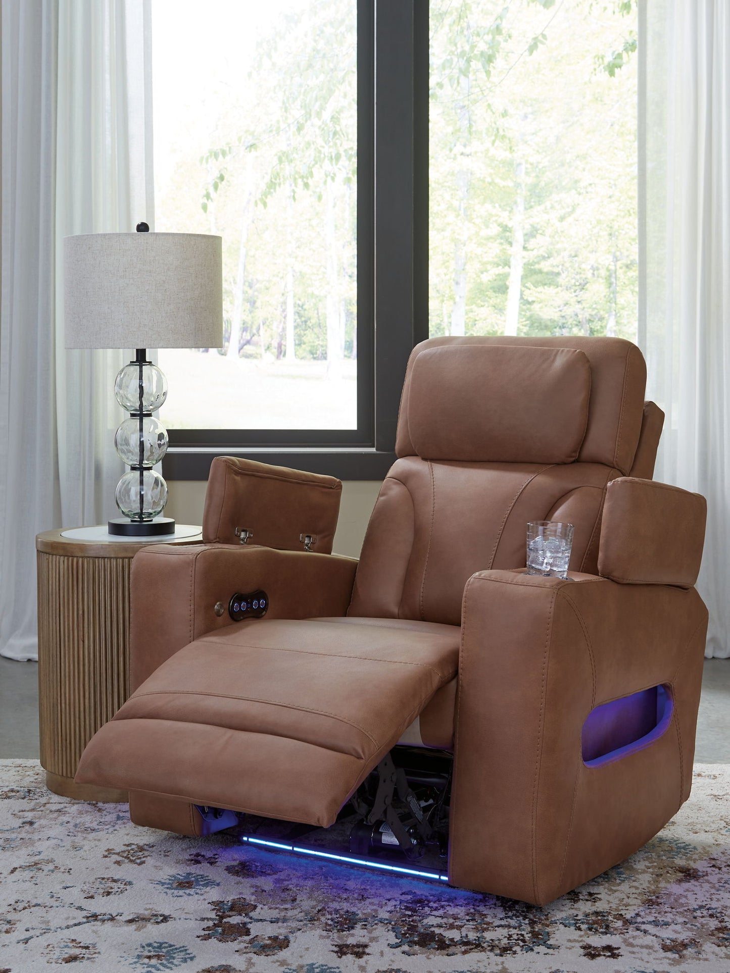 Clean - Slate - Caramel - Power Recliner / Adj Headrest - Hornell Furniture Outlet