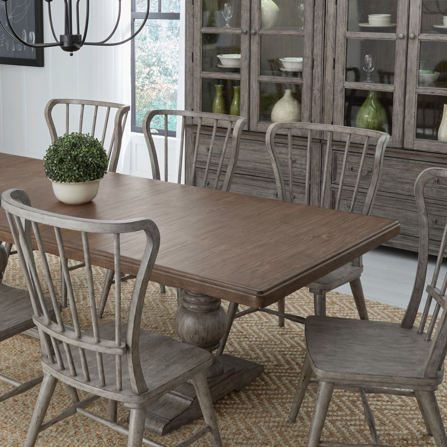 River Place - Trestle Table Set - Hornell Furniture Outlet