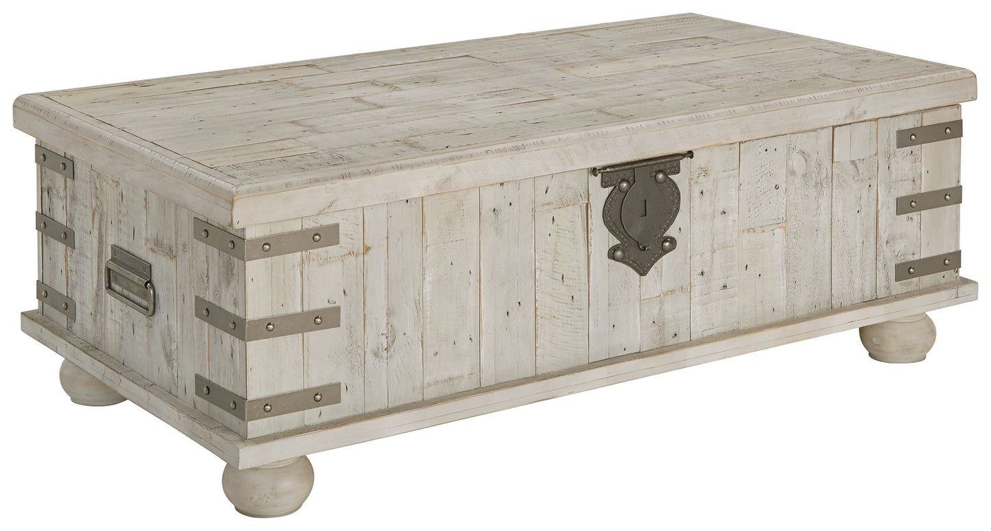 Carynhurst - White Wash Gray - Lift Top Cocktail Table - Hornell Furniture Outlet