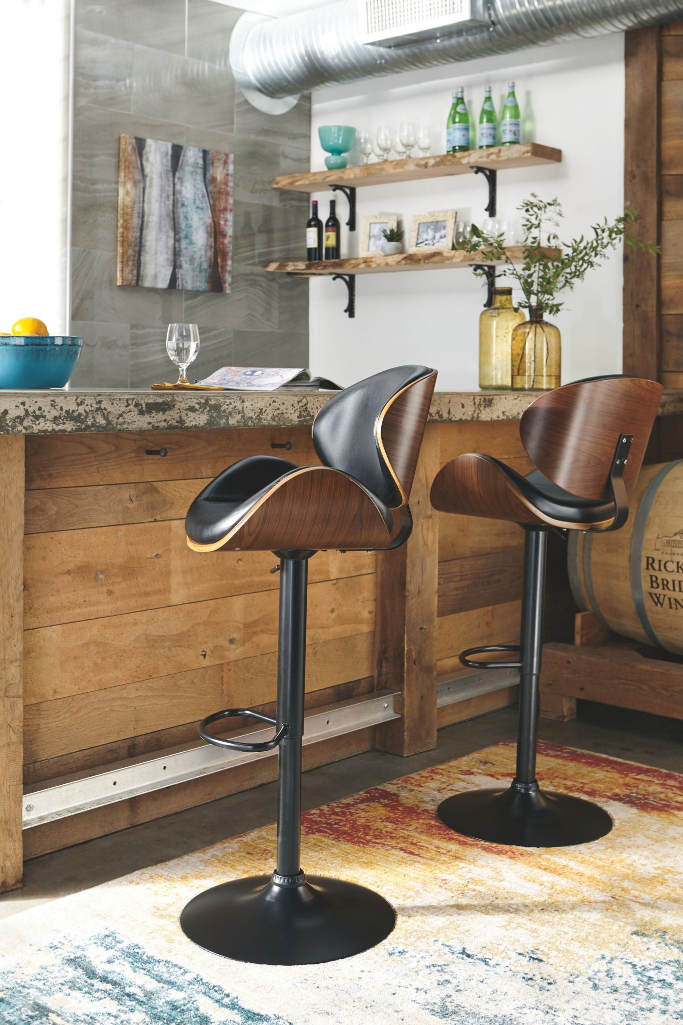 Bellatier - Adjustable Height Barstool - Hornell Furniture Outlet