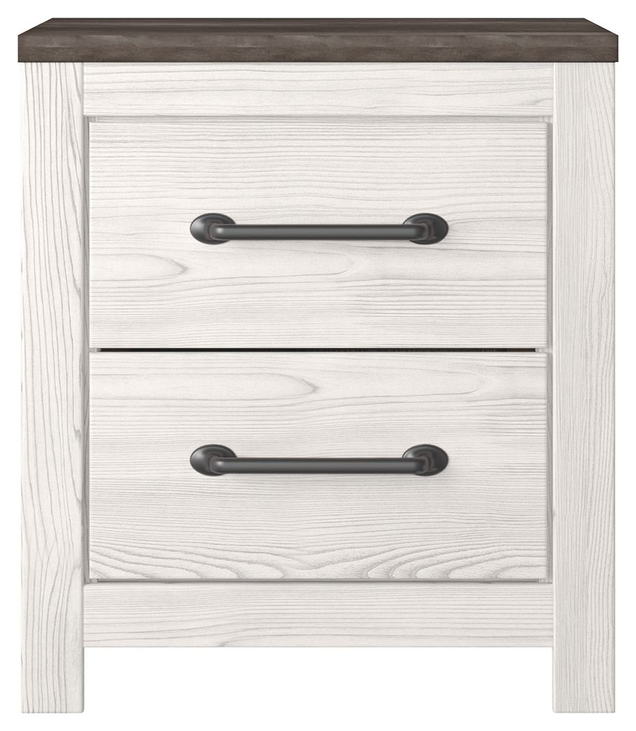 Gerridan - White / Gray - Two Drawer Night Stand - Hornell Furniture Outlet