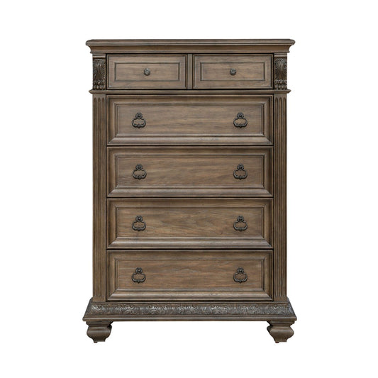 Carlisle Court - 5 Drawer Chest - Medium Brown - Hornell Furniture Outlet